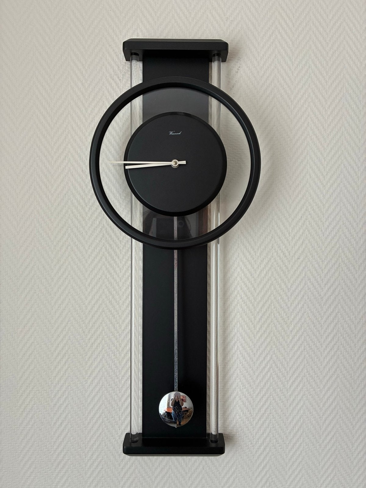 Moderne Warmink wandklok met slinger, Ophalen, Wandklok, Met slinger, Analoog