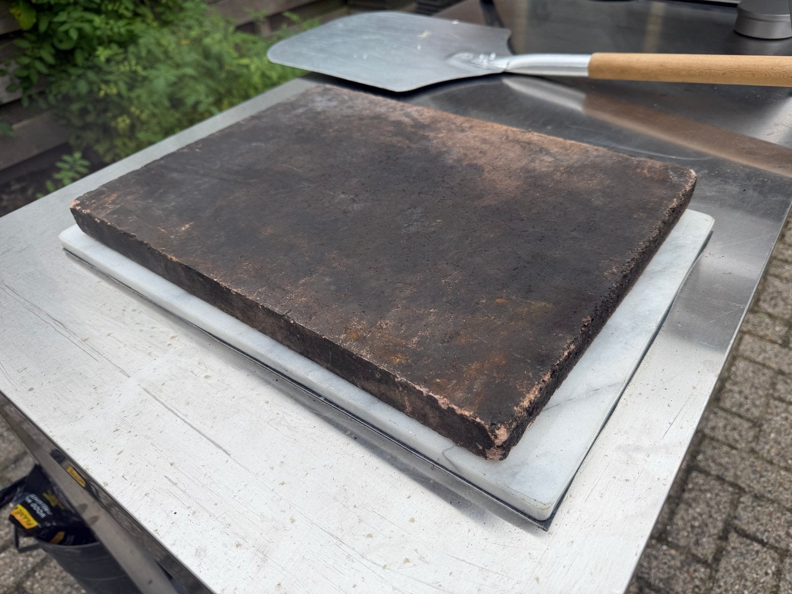 Gebruikte pizzasteen voor pizzaoven of BBQ of gewone oven., Ophalen, Gebruikt