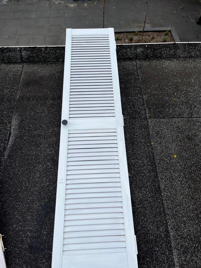 Witte houten louvredeur - Zo goed als nieuw, Doe-het-zelf en Verbouw, Ophalen, 80 tot 100 cm, Binnendeur, Zo goed als nieuw