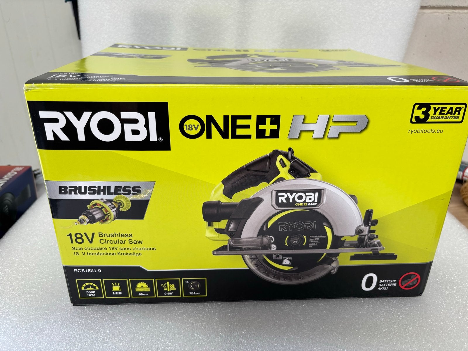 Ryobi ONE+ HP 18V Borstelloze Cirkelzaag RCS18X1-0, Cirkelzaag, 70 mm of meer, Nieuw, Ophalen of Verzenden