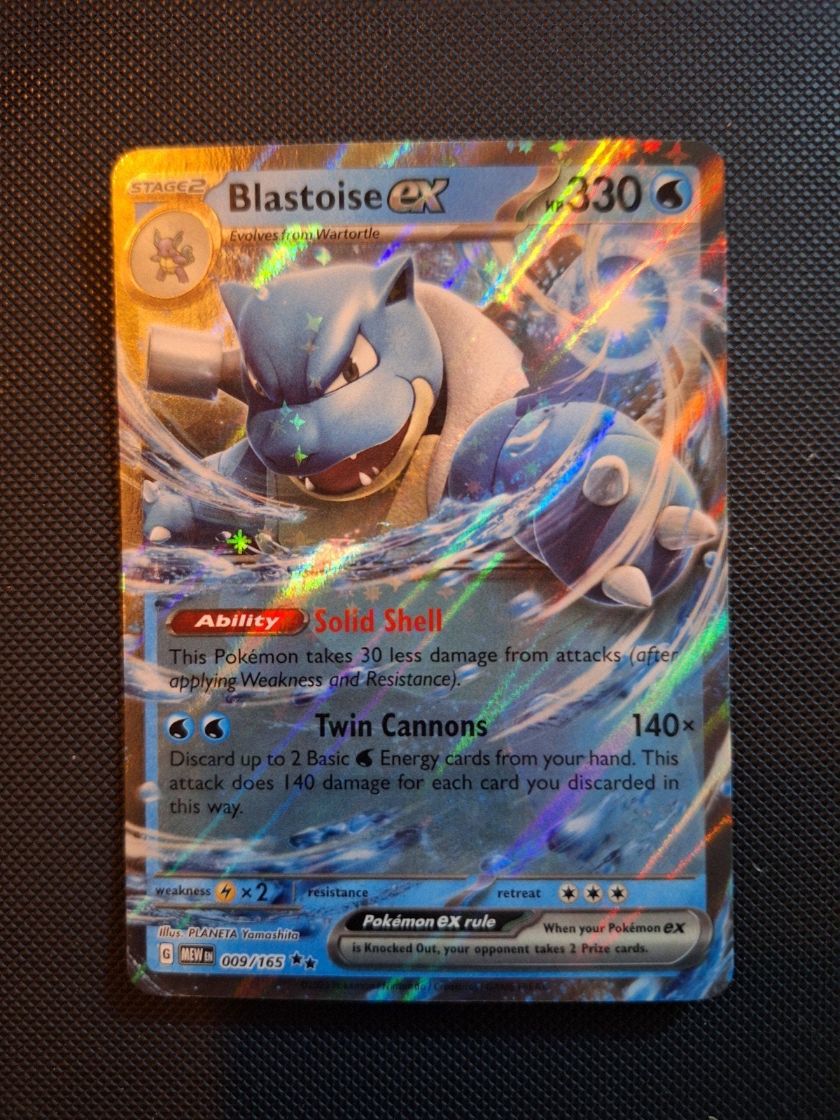 Pokémon Blastoise ex 151 009/165, Ophalen of Verzenden, Nieuw, Losse kaart, Foil