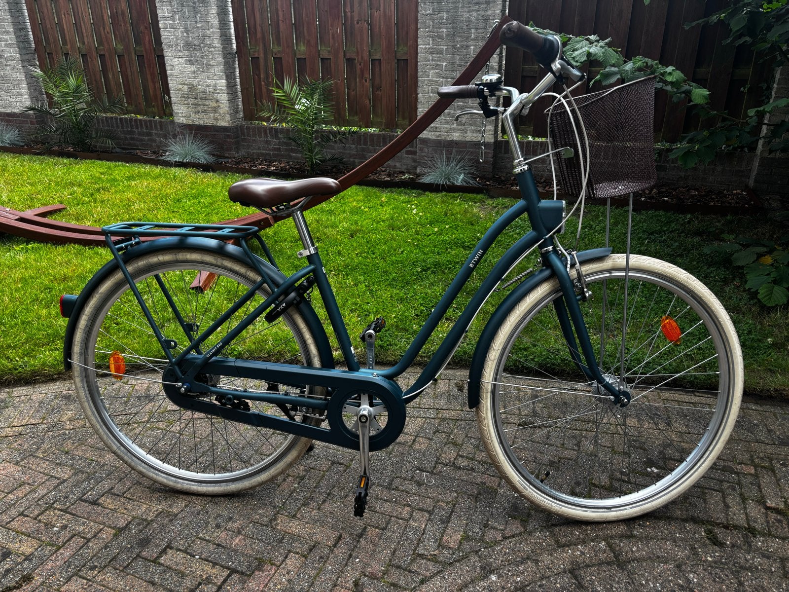 Btwin Elops 120 Stadsfiets Dames 7 Versnellingen, Velgrem, Versnellingen, Zo goed als nieuw, Minder dan 47 cm