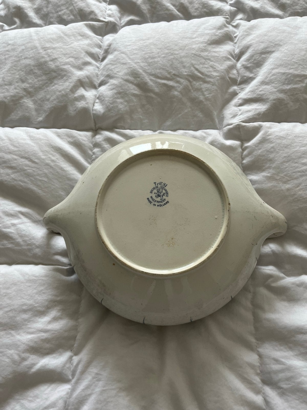 Vintage Triesi Nostalgia Delfts Blauw Kom met Handvatten, Ophalen