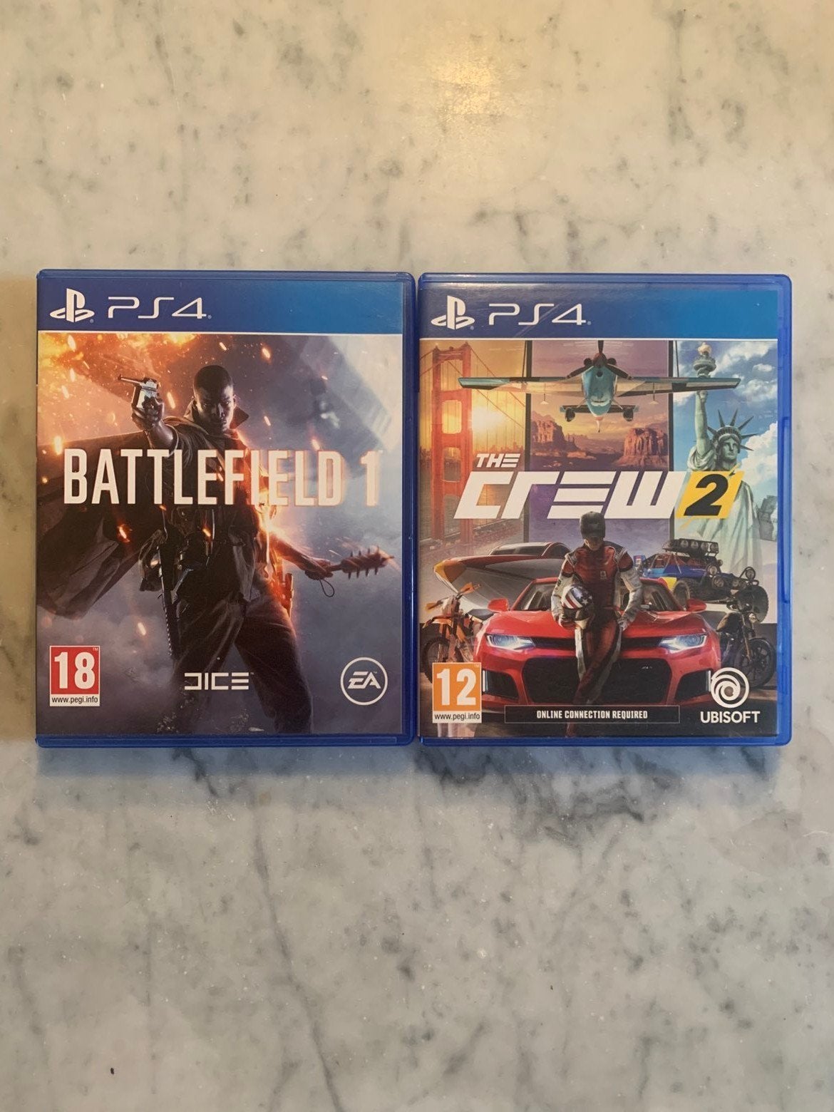 The Crew 2, & Battlefield 1 "playstation4", Avontuur en Actie, Verzenden, 1 speler, Zo goed als nieuw