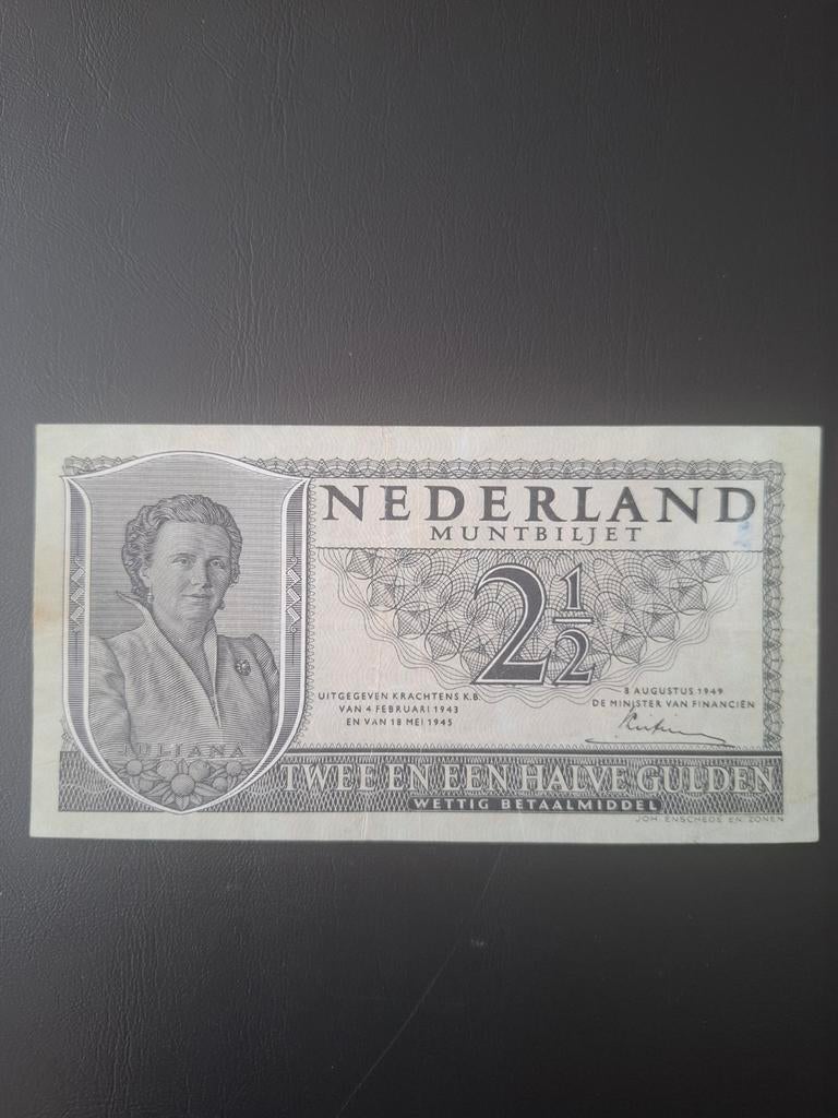 Muntbiljet 2 1/2 Gulden 1949 zeldzame 3 letter serie., Postzegels en Munten, Bankbiljetten | Nederland, Ophalen of Verzenden, 2½ gulden