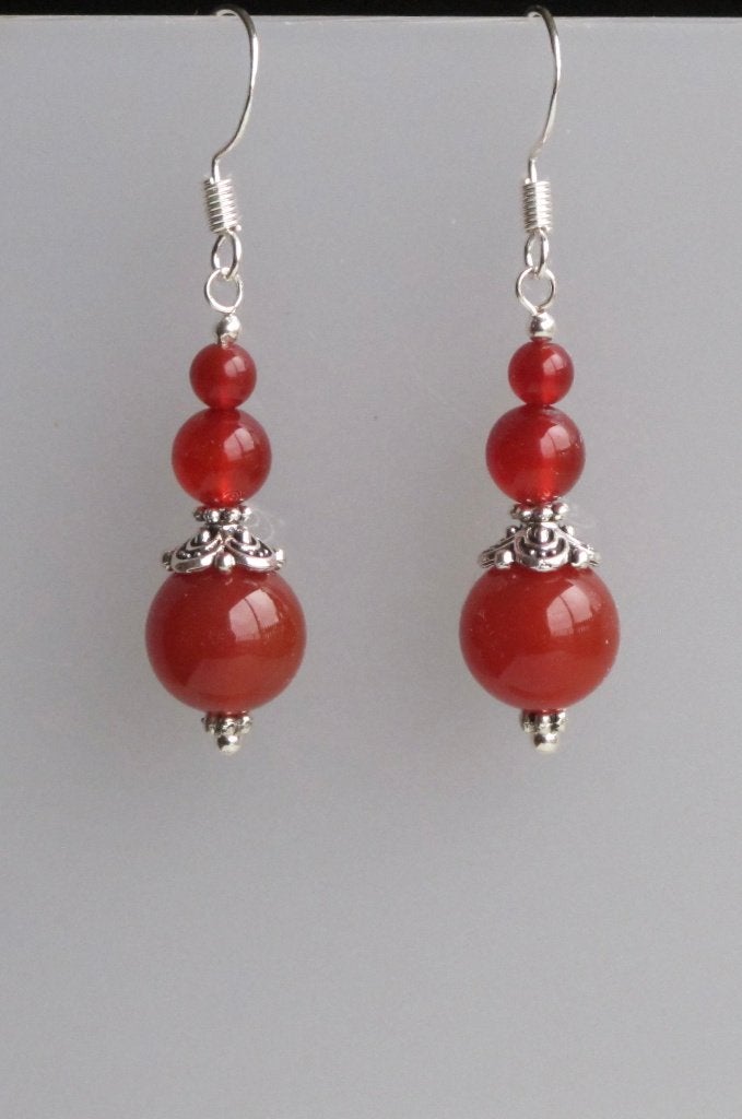 Prachtige oorbellen met Carneool edelstenen., Hangers, Verzenden, Nieuw, Oranje