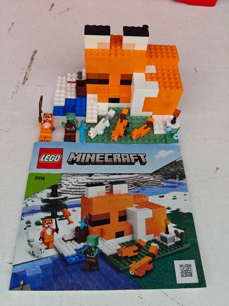 Lego Minecraft 21178 De Vossenhut, Minecraft, Lego, Ophalen of Verzenden, Zo goed als nieuw
