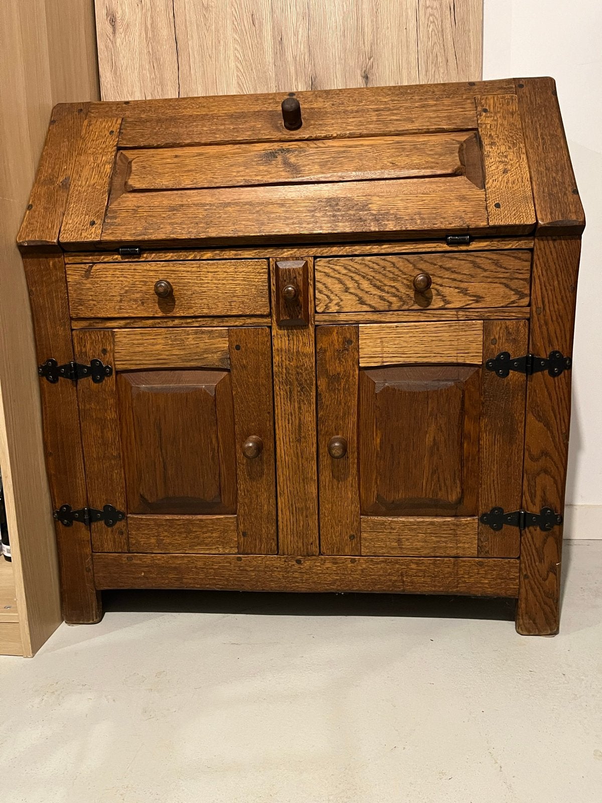 Eiken bureau / secretaire - 100x107x45 cm, Ophalen
