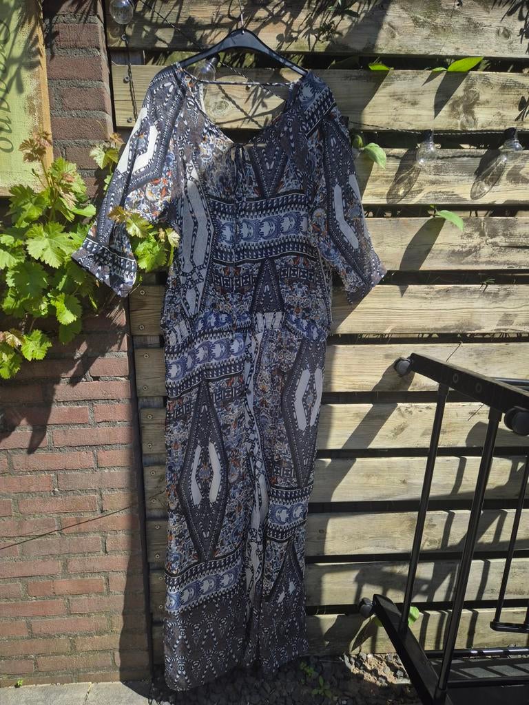 Lange doorzichtige jurk met vaste onderrok maat XXL, Overige kleuren, Maat 46/48 (XL) of groter, Ophalen of Verzenden, Gedragen