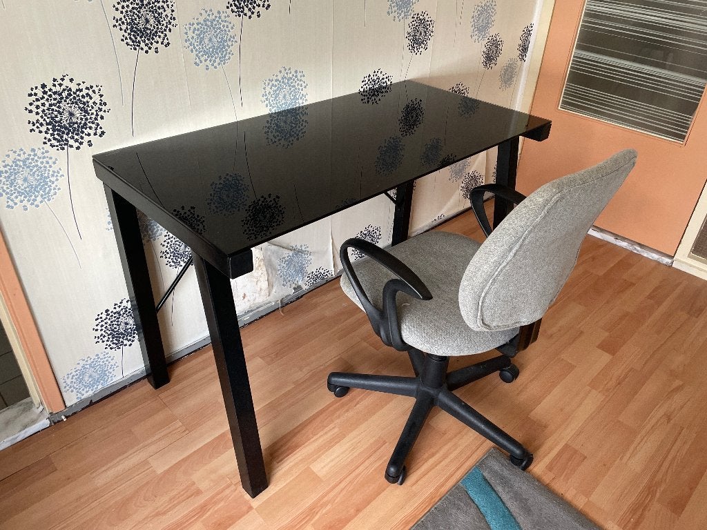 Computertafel met stoel, Zwart, 120 cm, Zo goed als nieuw, Overige merken