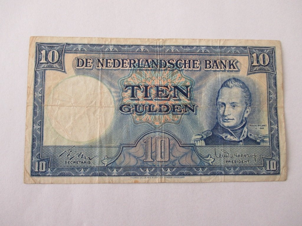 Bankbiljet 10 gulden 1949, Ophalen of Verzenden, 10 gulden, Los biljet