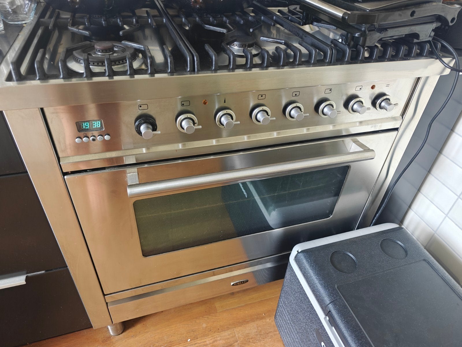 Boretti 6 pits fornuis met oven, inclusief bakplaat en twee, Ophalen, Gebruikt, 60 cm of meer, Gas