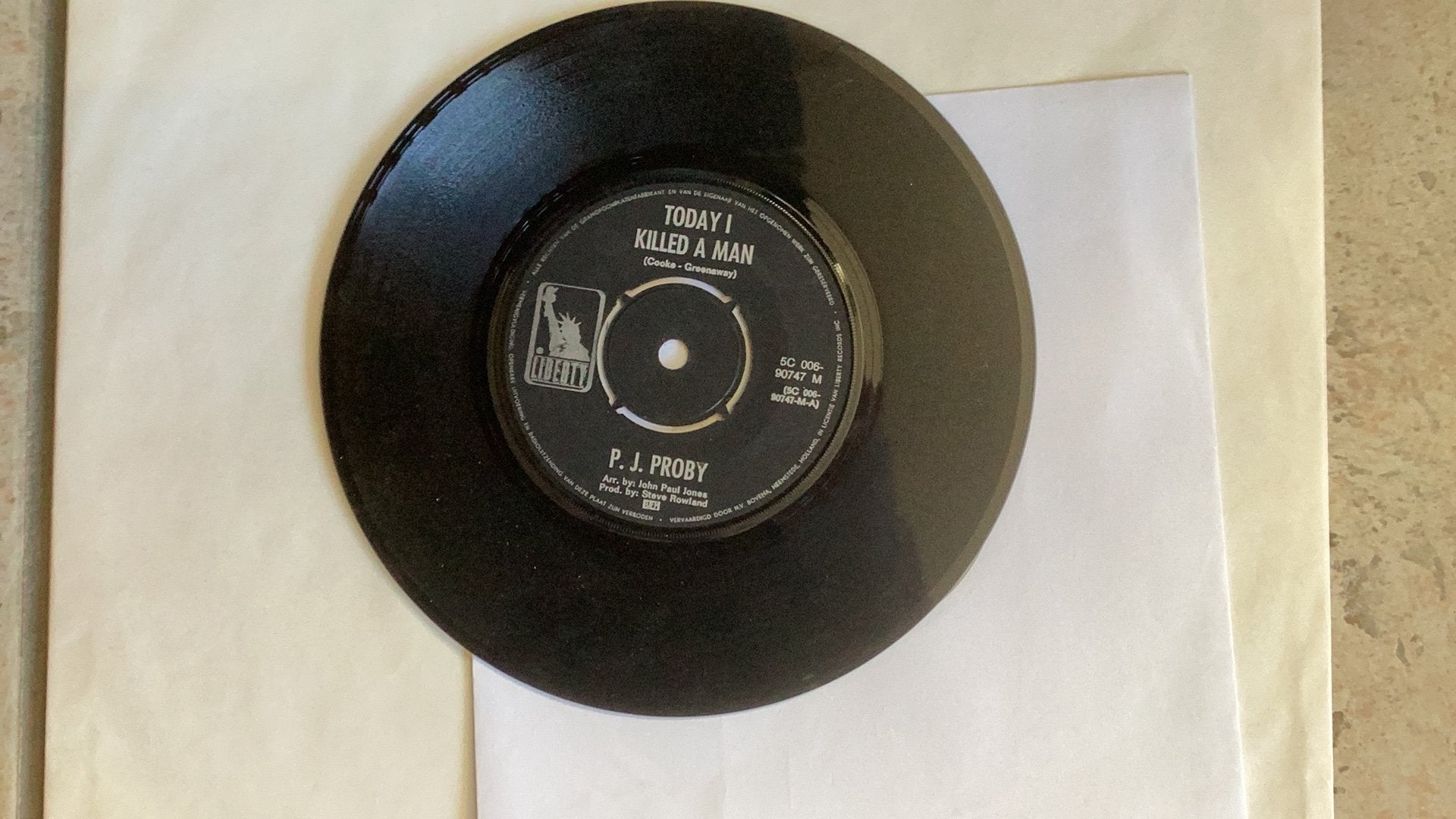 Single P.J. Proby - Today I killed a man, Ophalen of Verzenden, Gebruikt, 7 inch, Pop