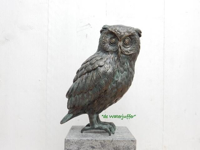 194* Bronzen Oehoe staand (Boven €75 geen verzendkosten), Ophalen of Verzenden, Nieuw, Overige materialen, Dierenbeeld