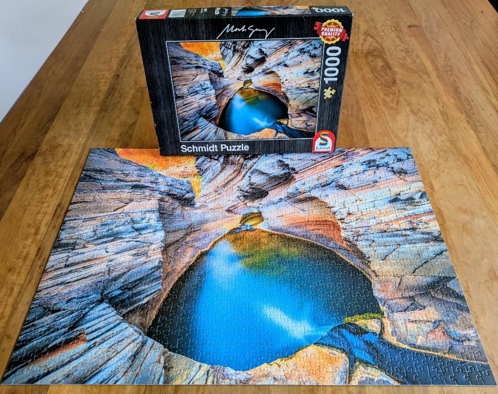 Puzzel Indigo, 1000 stukjes, Hobby en Vrije tijd, Denksport en Puzzels, Ophalen of Verzenden, 500 t/m 1500 stukjes, Gebruikt, Legpuzzel