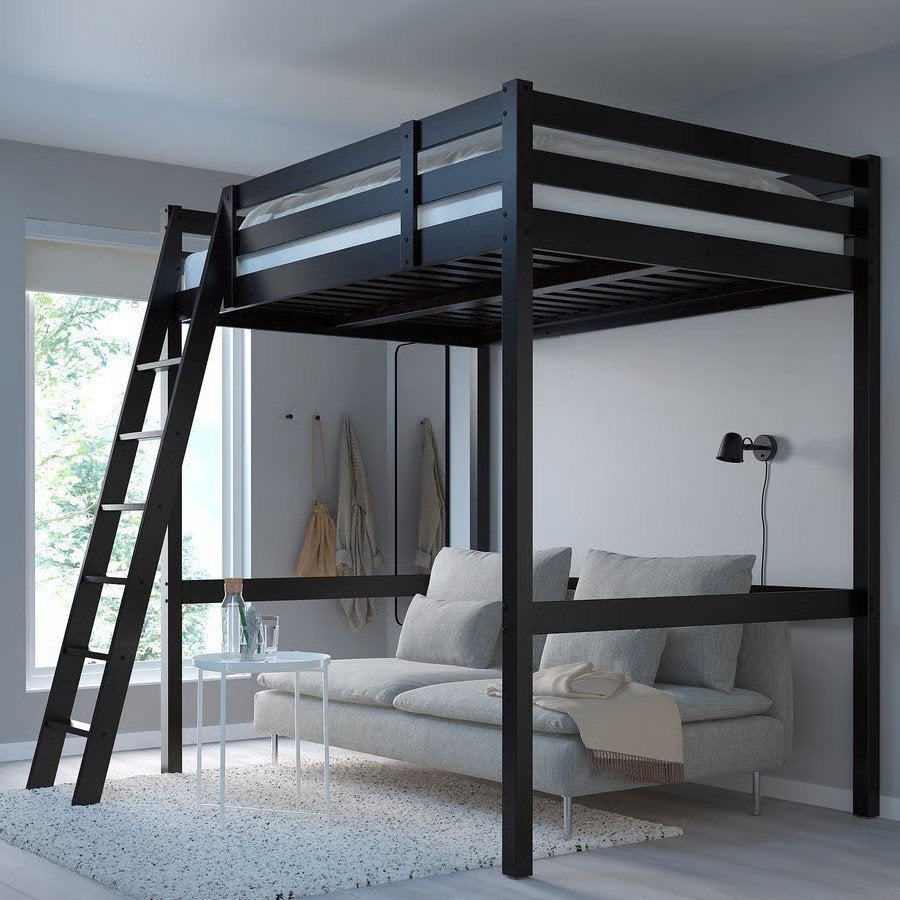 IKEA STORA Hoogslaper met opbergruimte en kledingkasten, Ophalen, Gebruikt, Hoogslaper, Tweepersoons