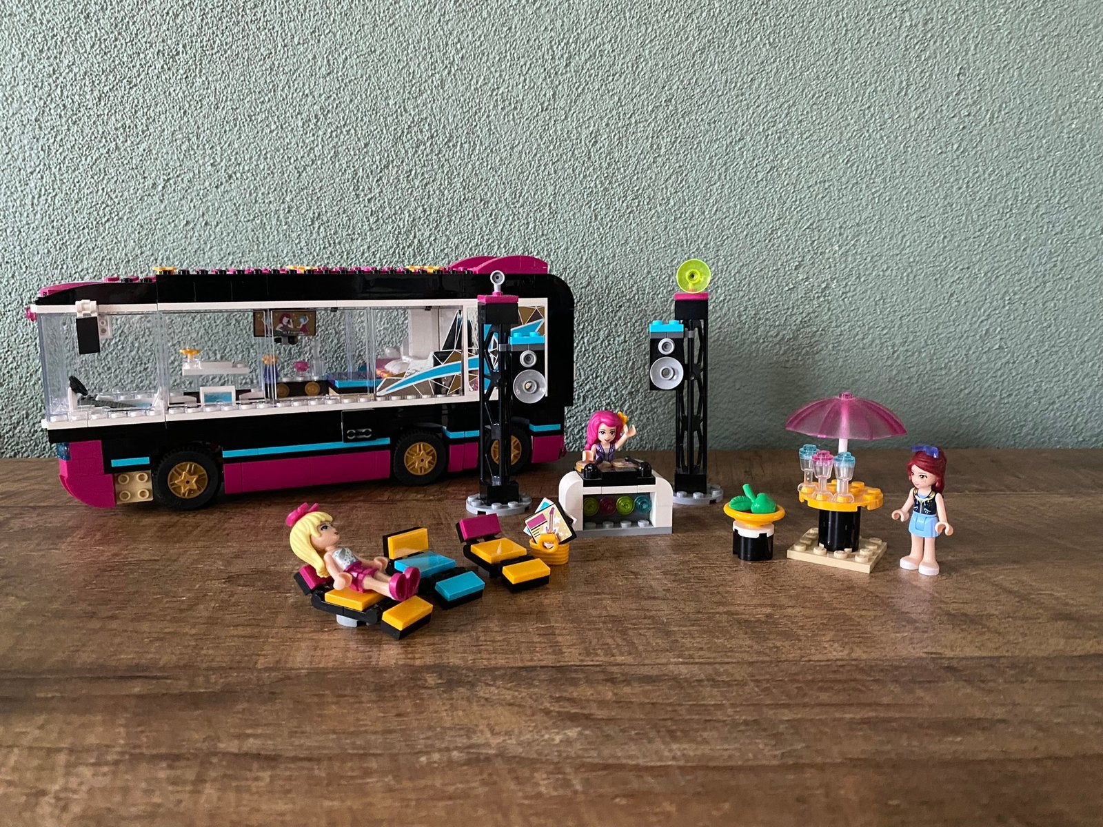 LEGO FRIENDS Popster tourbus, kleedkamer en podium, Lego, Friends, Ophalen of Verzenden, Complete set