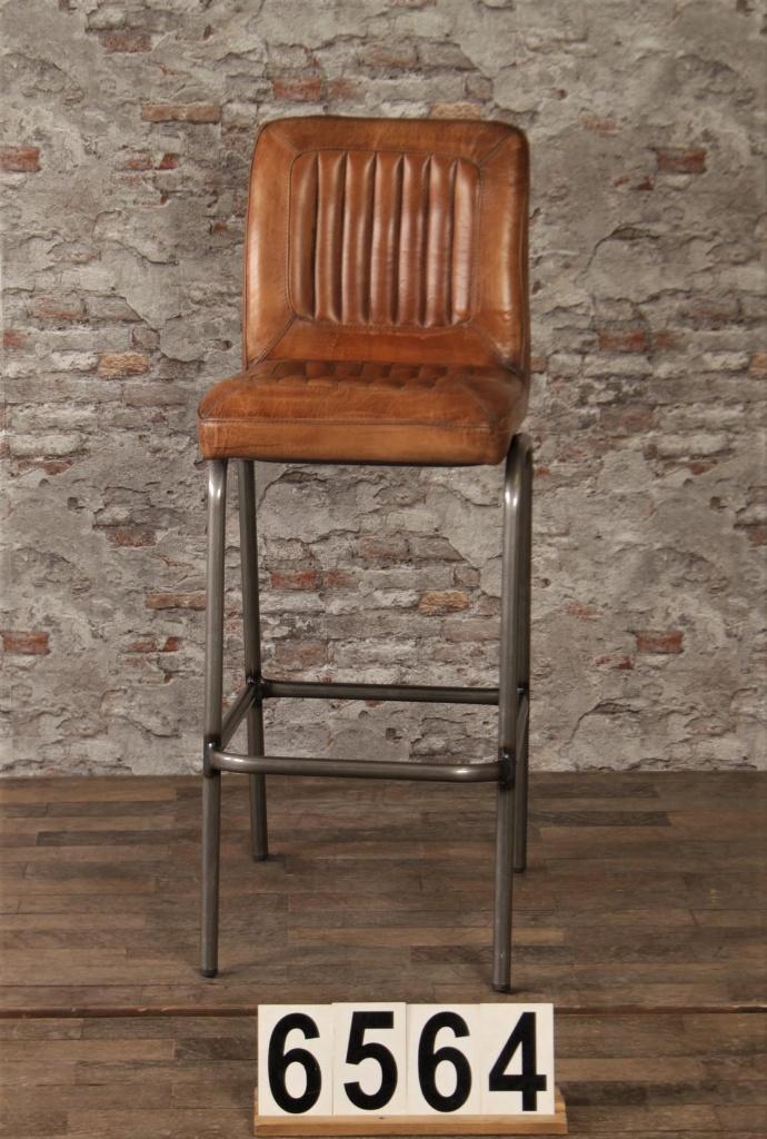 Leren barkruk | Kruk cognac, Info@antiekgroothandel.com, 7602 RG, Met voetsteun, Nieuw