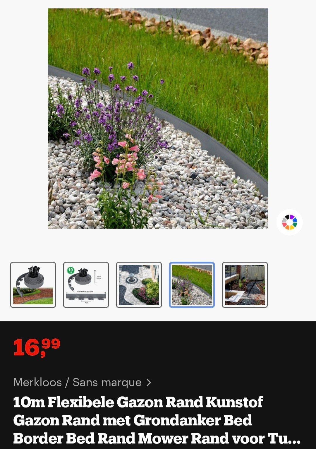 2x Nieuwe Grijze Border Randen - 20m Totaal, Ophalen of Verzenden, Nieuw, 200 cm of meer, Minder dan 25 cm