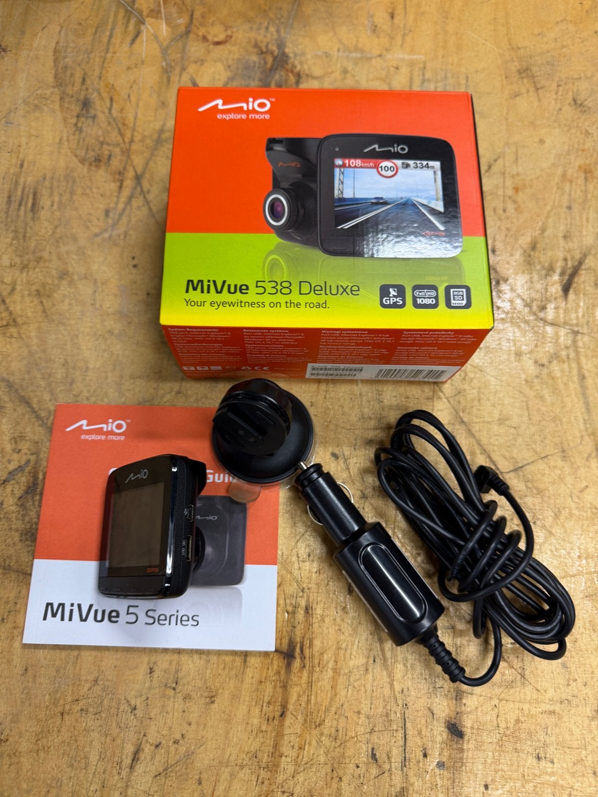 Mio MiVue 538 Deluxe Dashcam met GPS en Full HD, Ophalen of Verzenden, Zo goed als nieuw