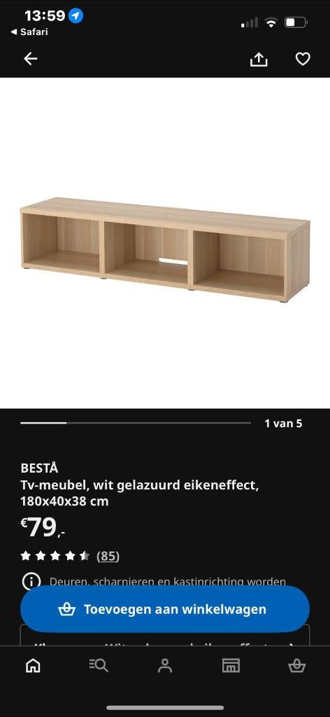 Tv meubel, Ophalen, Zo goed als nieuw, 25 tot 50 cm, Minder dan 100 cm