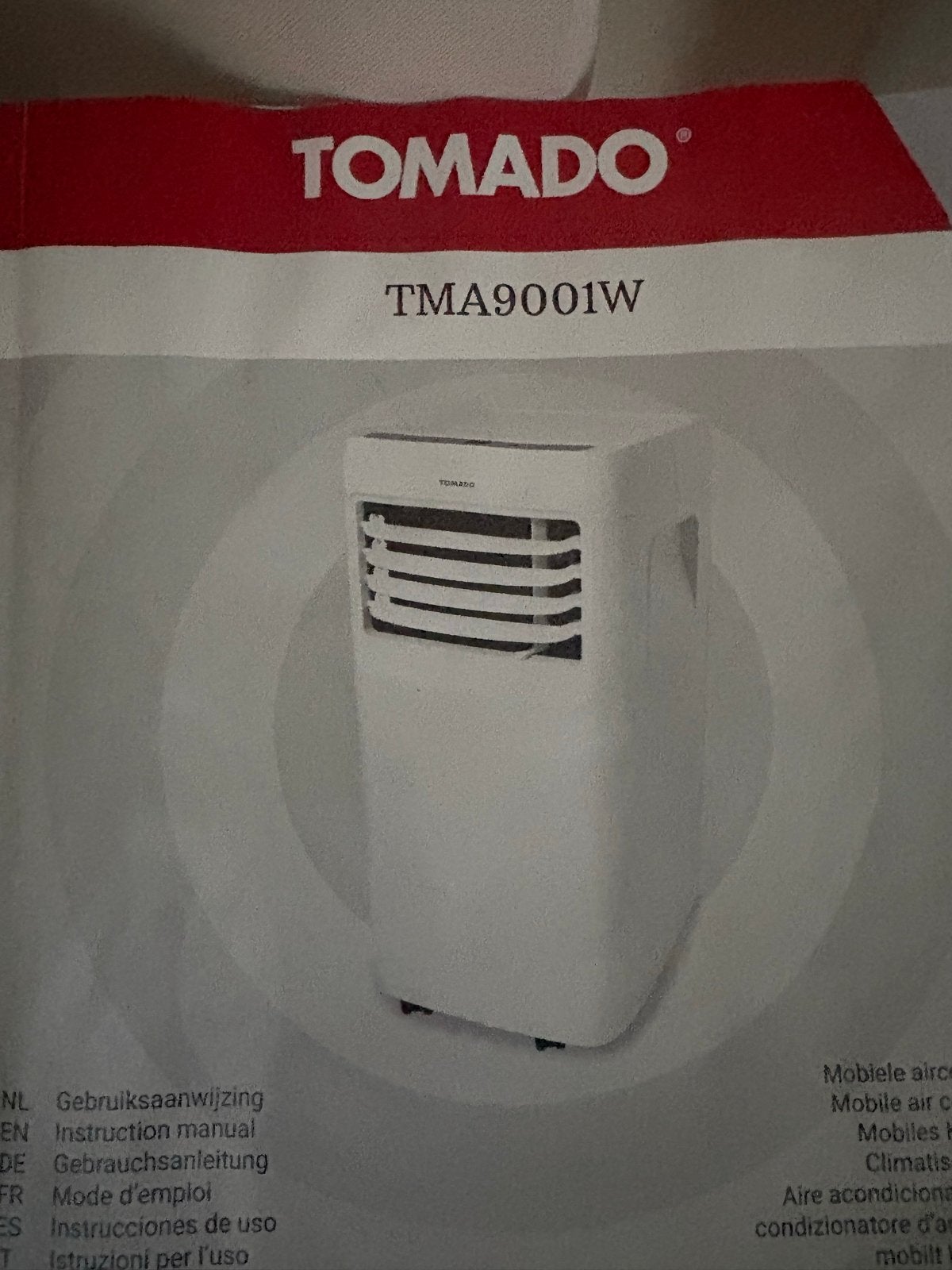 Tomado TMA9001W Mobiele Airco - Koelen en Ontvochtigen, Witgoed en Apparatuur, Airco's, Ophalen, Minder dan 60 m³, 3 snelheden of meer