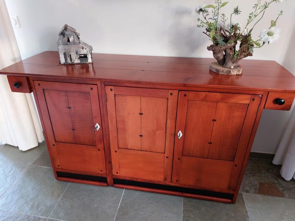 Kast Mahonie, Ophalen, 150 tot 200 cm, Zo goed als nieuw, Klassiek, Landelijk