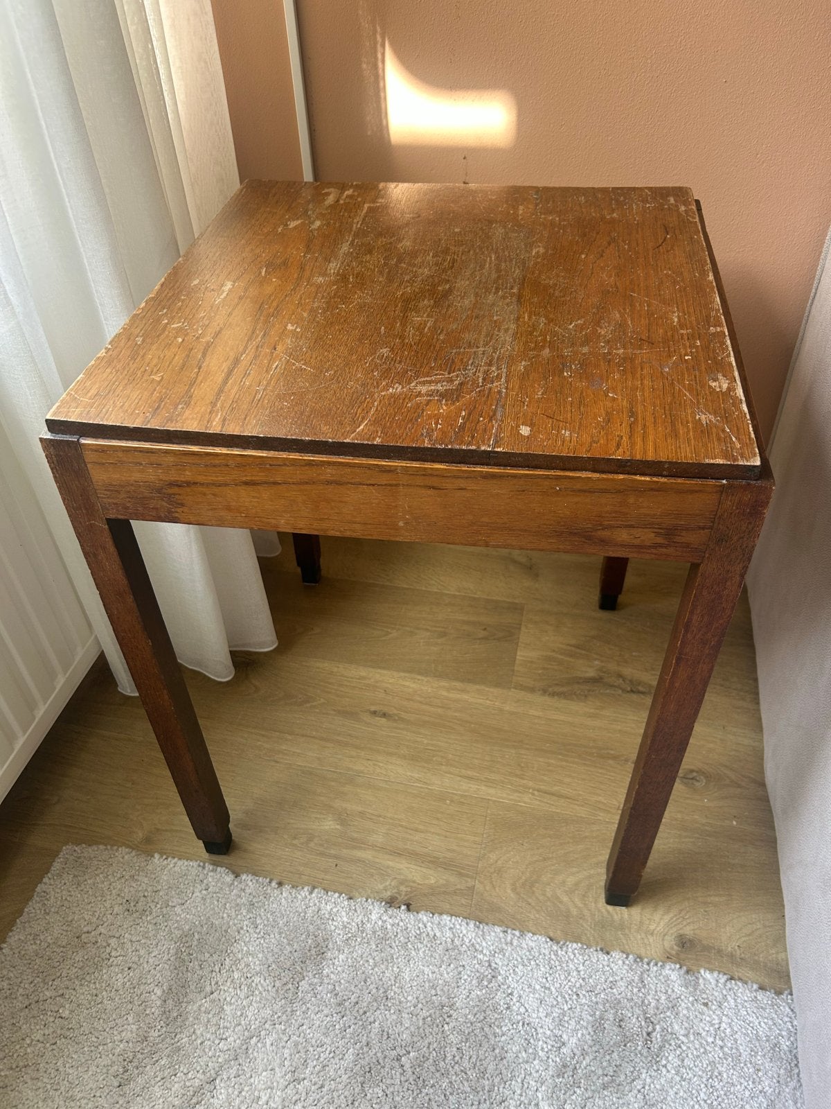 Vintage bijzettafel Amsterdamse School stijl 55x55cm, Ophalen