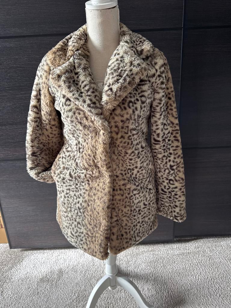 Leopard print jas mt 164, Ophalen of Verzenden, Gebruikt, Meisje, Jas