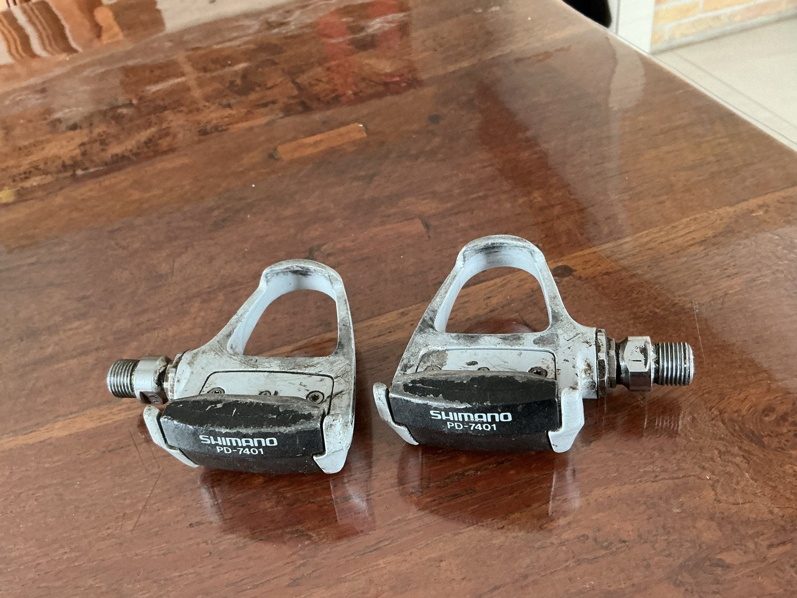 Shimano PD-7401 racefiets pedalen, Fietsen en Brommers, Fietsonderdelen, Gebruikt, Overige materialen, Racefiets, Ophalen