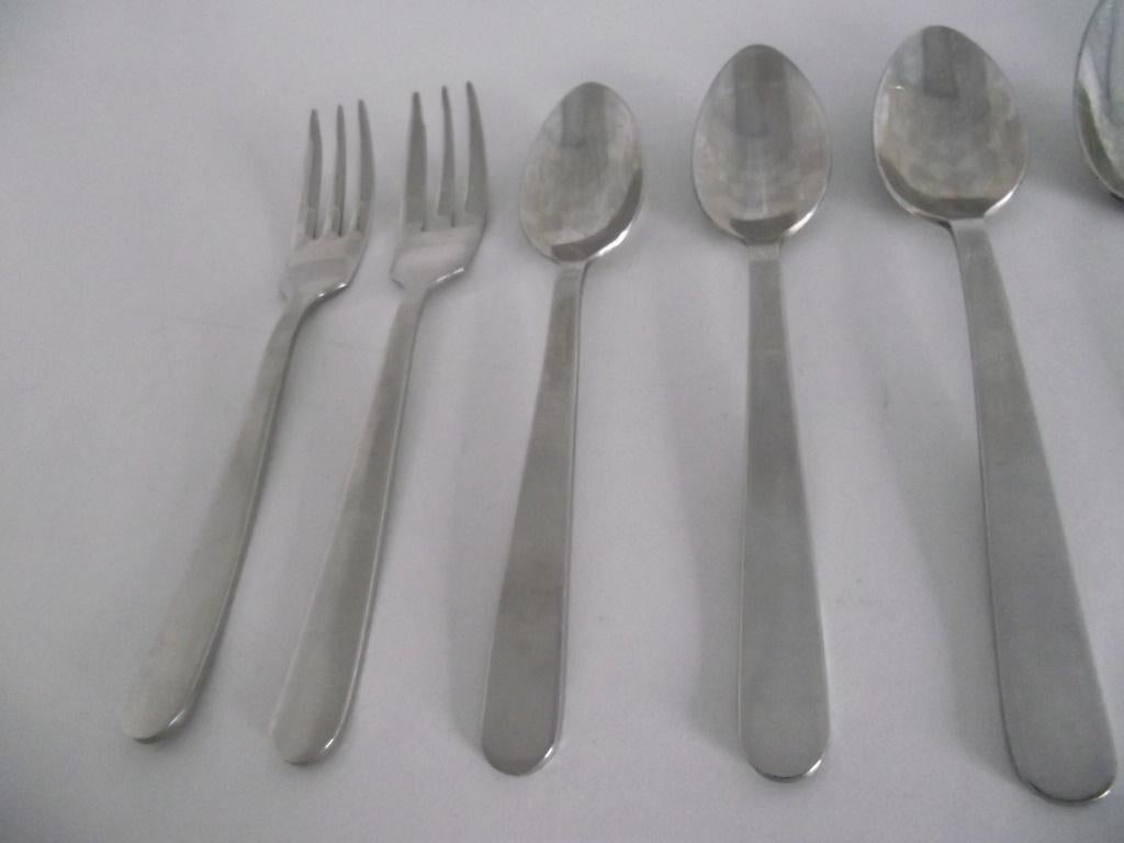 10 Gero Zilmeta 555 mat RVS 6 lepel 4 vorkje 12 cm 1970 p s, Antiek en Kunst, Antiek | Bestek, Ophalen of Verzenden