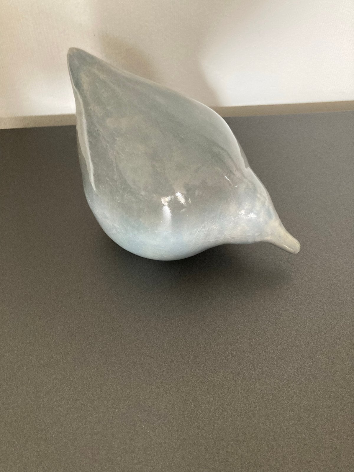 Set van 2 handgemaakte grijze aardewerk vogels - 15/10 cm, Ophalen of Verzenden, Nieuw, Grijs, Steen/keramiek