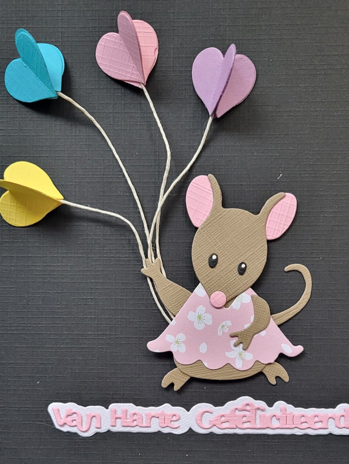 Stansjes  muisje met hartjes ballon, Ophalen of Verzenden, Nieuw, Overige thema's, Overige typen