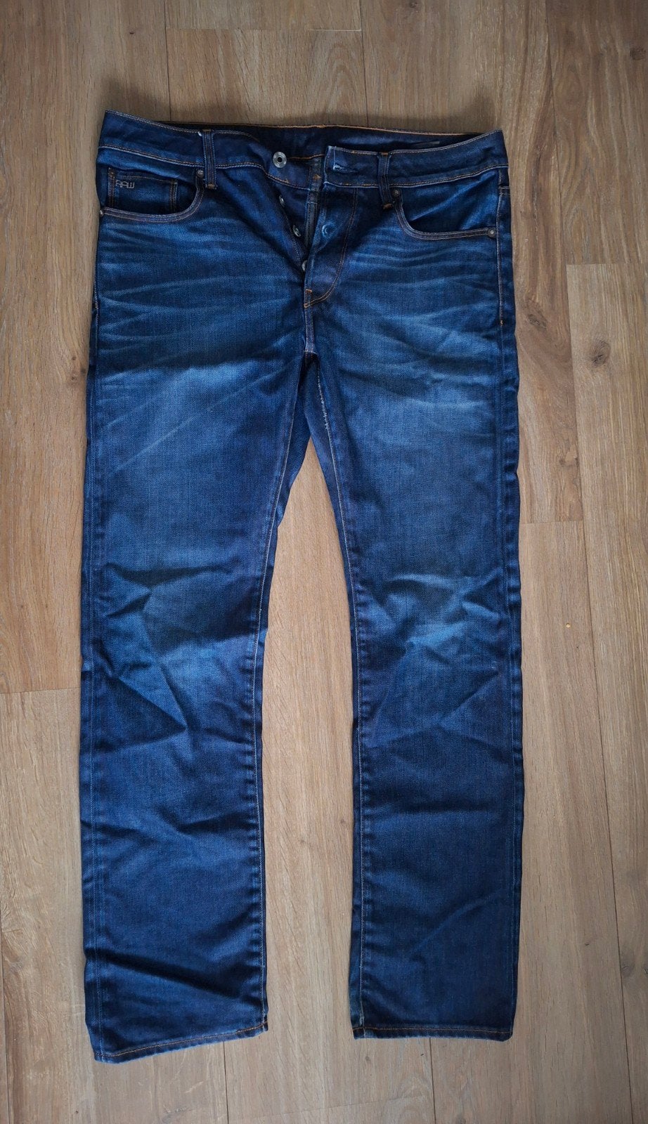 96  .. G-Star RAW 3301 Straight Jeans - W34/L34, Blauw, Ophalen of Verzenden, Zo goed als nieuw, W33 - W34 (confectie 48/50)