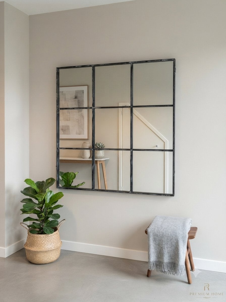 spiegel, Ophalen, 100 tot 150 cm, Vierkant, Zo goed als nieuw