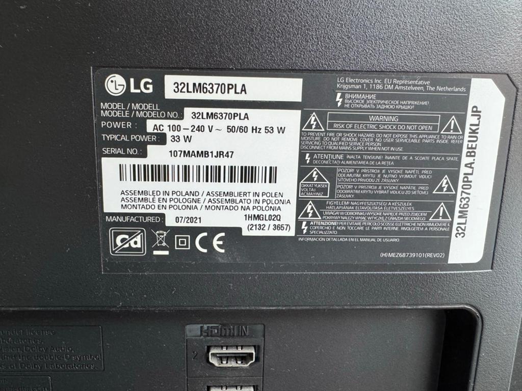 LG smart televisie 32 inch, Ophalen, 60 tot 80 cm, 50 Hz, LG