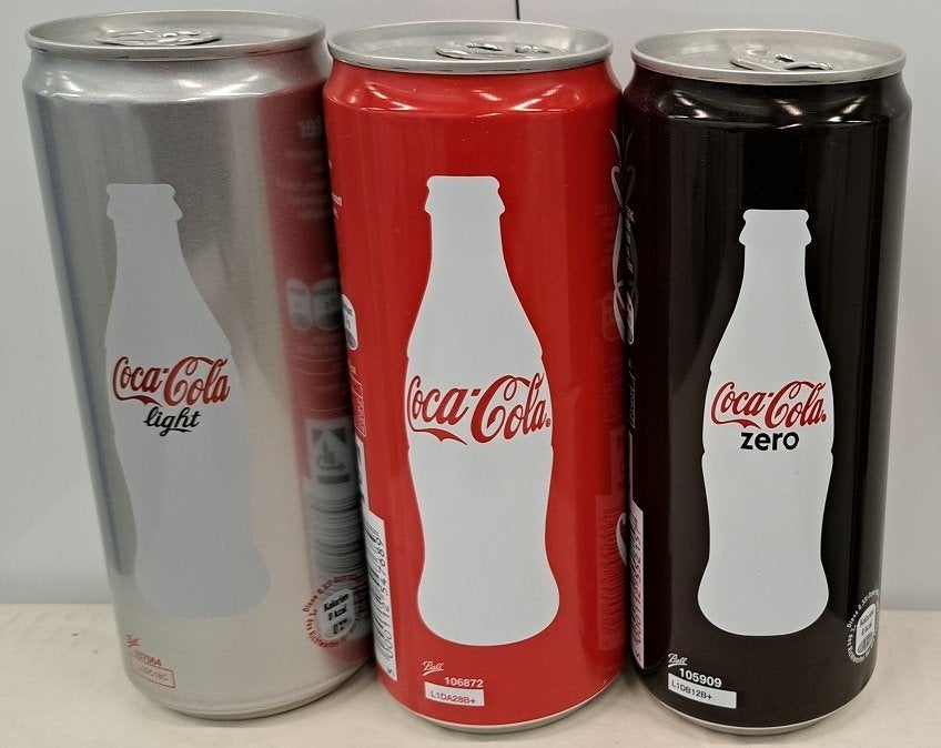 Coca-Cola Blikkenset Duitsland 3 st. Light, Coca-Cola, Zero, Ophalen of Verzenden, Gebruikt, Verpakking