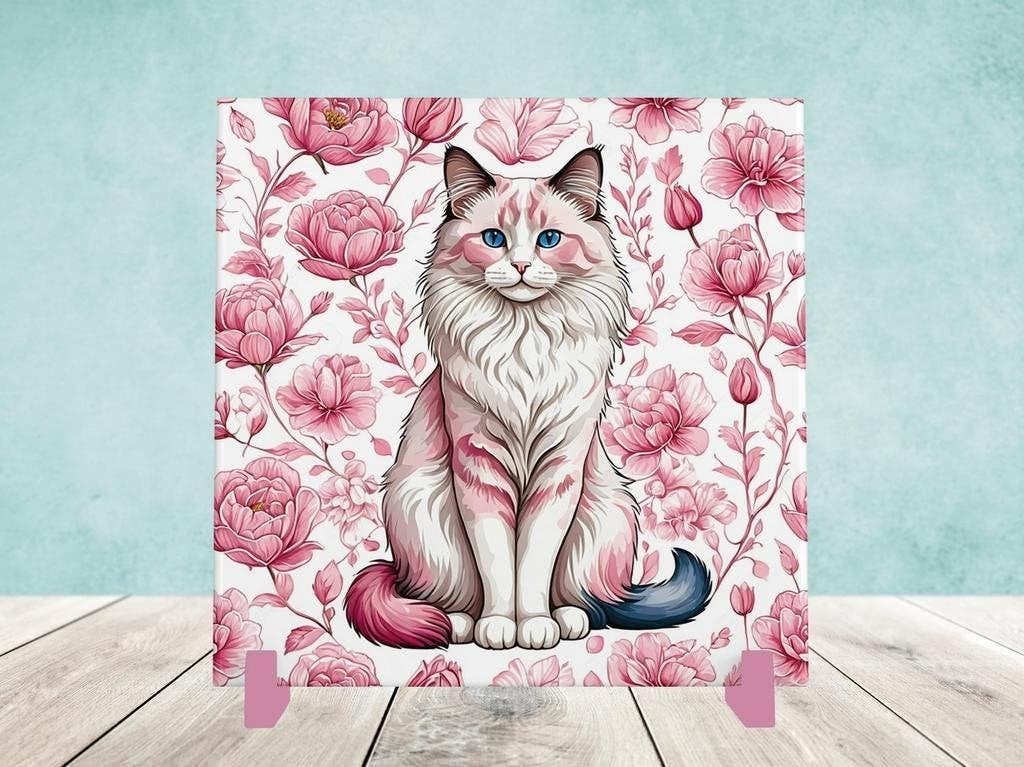 Ragdoll Delfts Roze tegel incl houder, Ophalen of Verzenden, Nieuw
