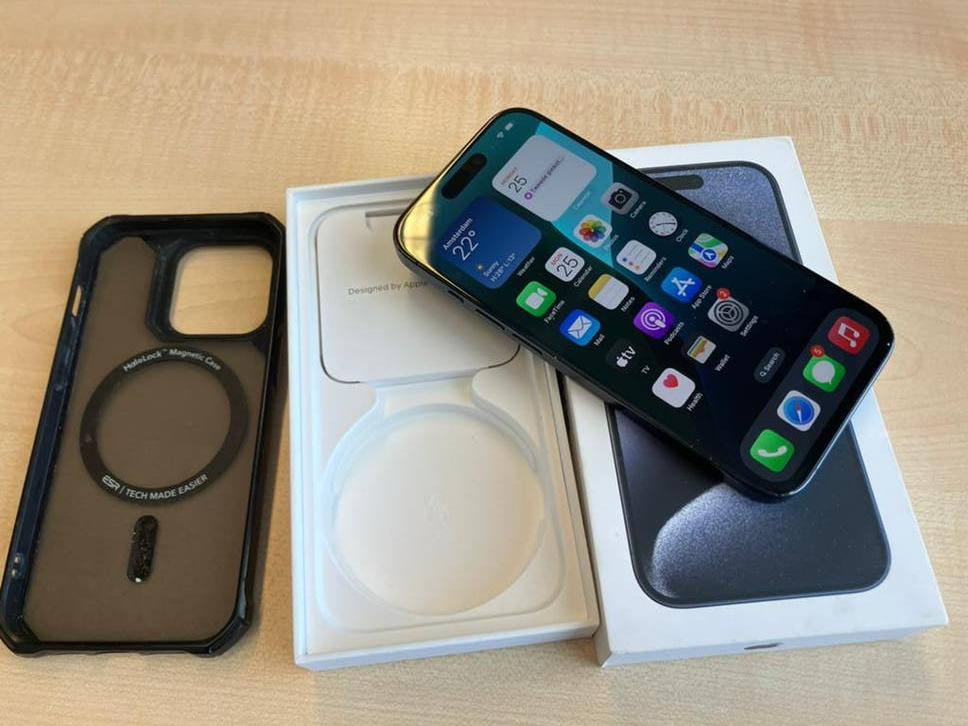 iPhone 15 Pro 128 GB, Ophalen, Zwart, Zonder simlock, Zonder abonnement