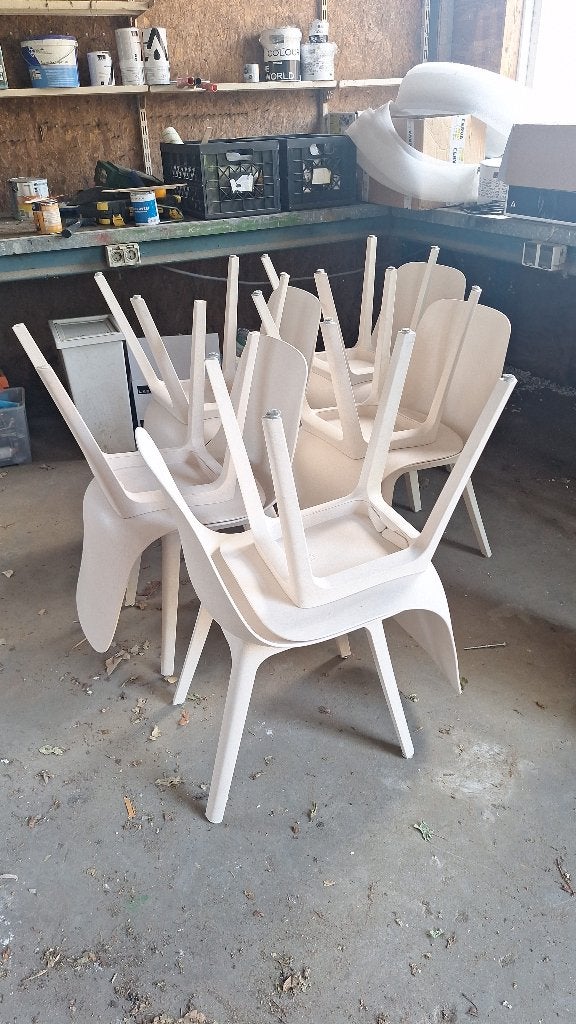 10 witte stoelen Ikea Odger, Huis en Inrichting, Ophalen, Kunststof, Wit, Scandinavisch