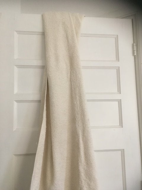 2x room witte wit badlaken handdoek zware kwaliteit 180x100, Ophalen of Verzenden, Zo goed als nieuw, Wit, Handdoek