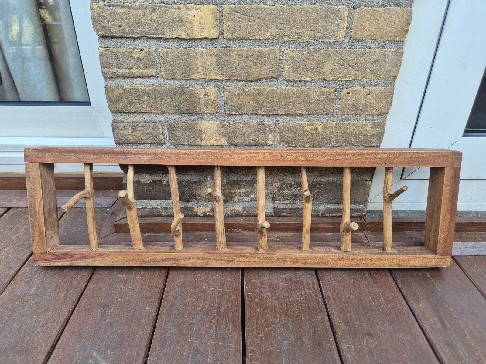 Houten wandkapstok met natuurlijke takhaken, Gebruikt, Minder dan 100 cm, Hout, Ophalen