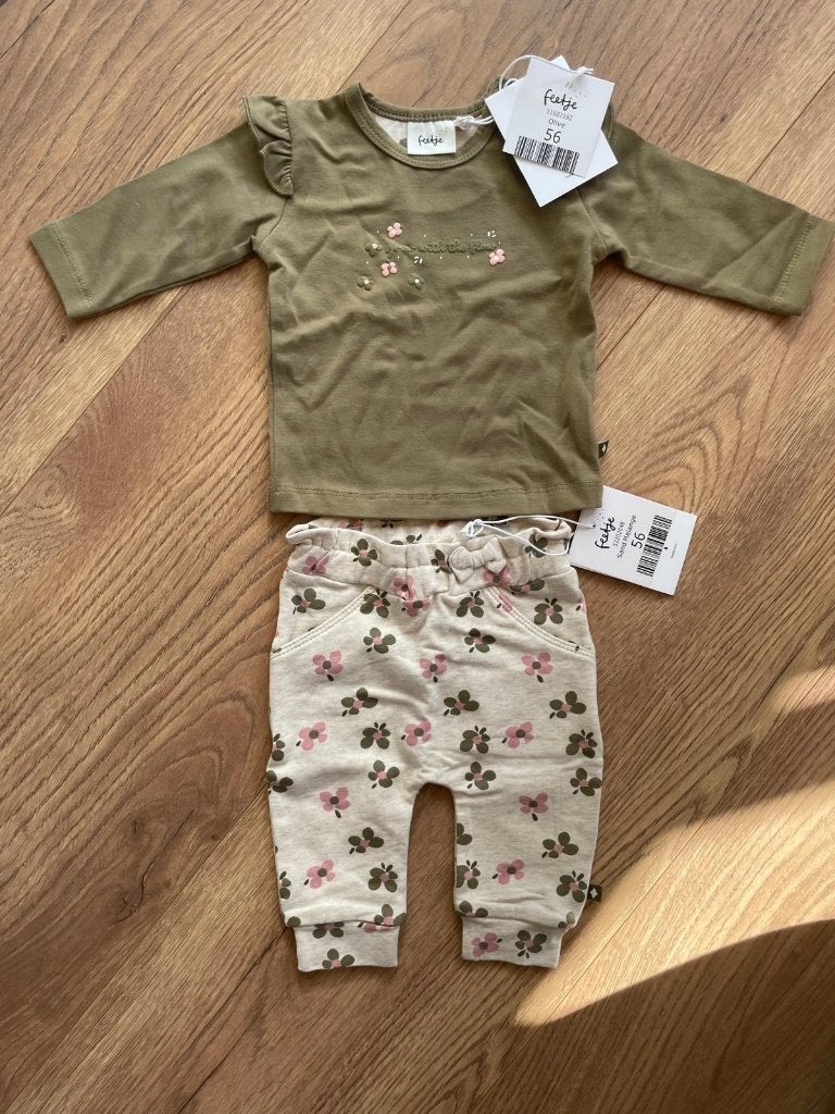 Feetje Maat 56 babypakje shirtje broekje Nieuw, Meisje, Nieuw, Ophalen of Verzenden, Setje