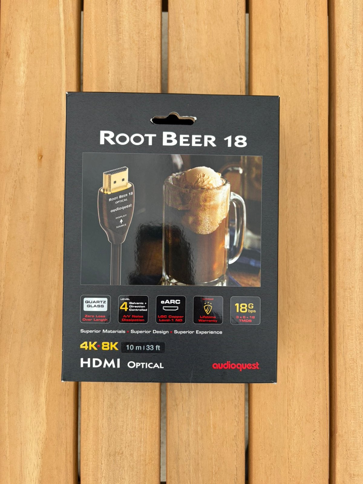 Audioquest Root Beer 18 (10 meter), Ophalen of Verzenden, Zo goed als nieuw, Minder dan 2 meter, HDMI-kabel