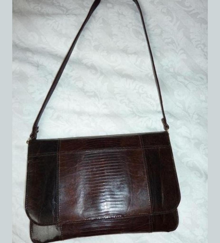 Vintage Jaren '60 Slangenleren Tas - Puntgaaf, Antiek en Kunst, Ophalen