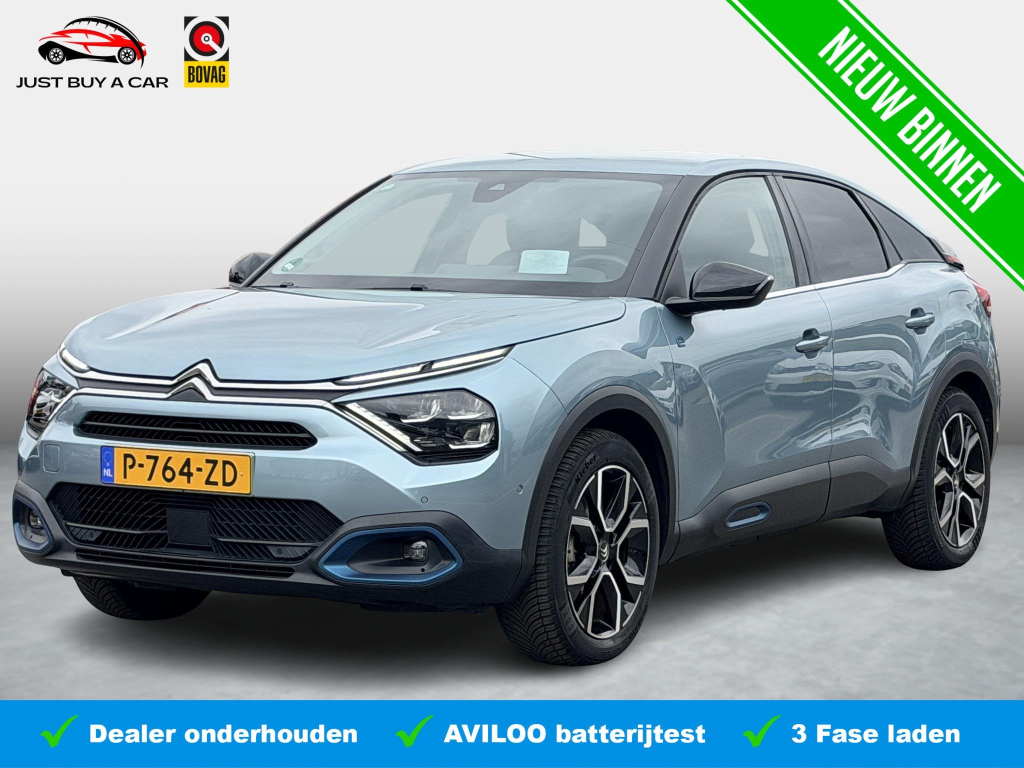 Citroen Ë-C4 Live 50 kWh SOH 92,8% | Winterpakket | Head-Up, Auto's, Dealer onderhouden, Gebruikt, Met garantie (alle), Blauw