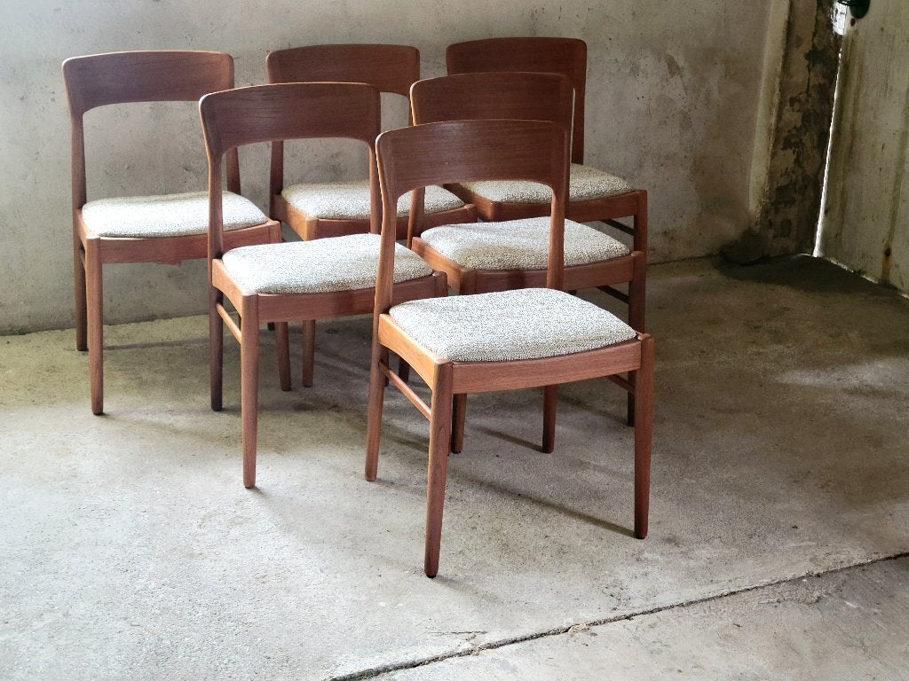 Set van 6 Henning Kjærnulf stoelen voor KS Møbler in teak, Hout, Bruin, Deens design, Vintage design, Mid Century, Ophalen of Verzenden