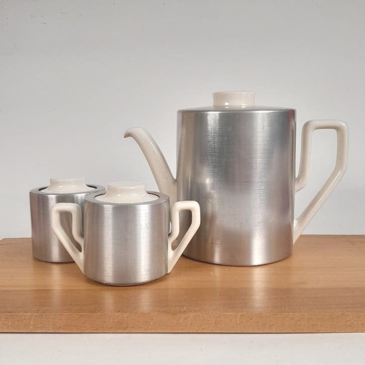 Vintage Van Nelle Waku Klima theepot en suikerpot - 60's, Ophalen of Verzenden