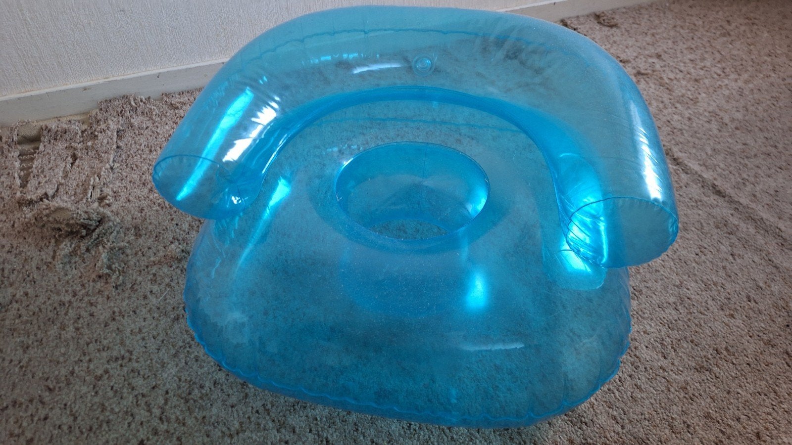 Opblaasbaar kinderzitje/stoeltje - Blauw /hondenmand, Ophalen, Gebruikt
