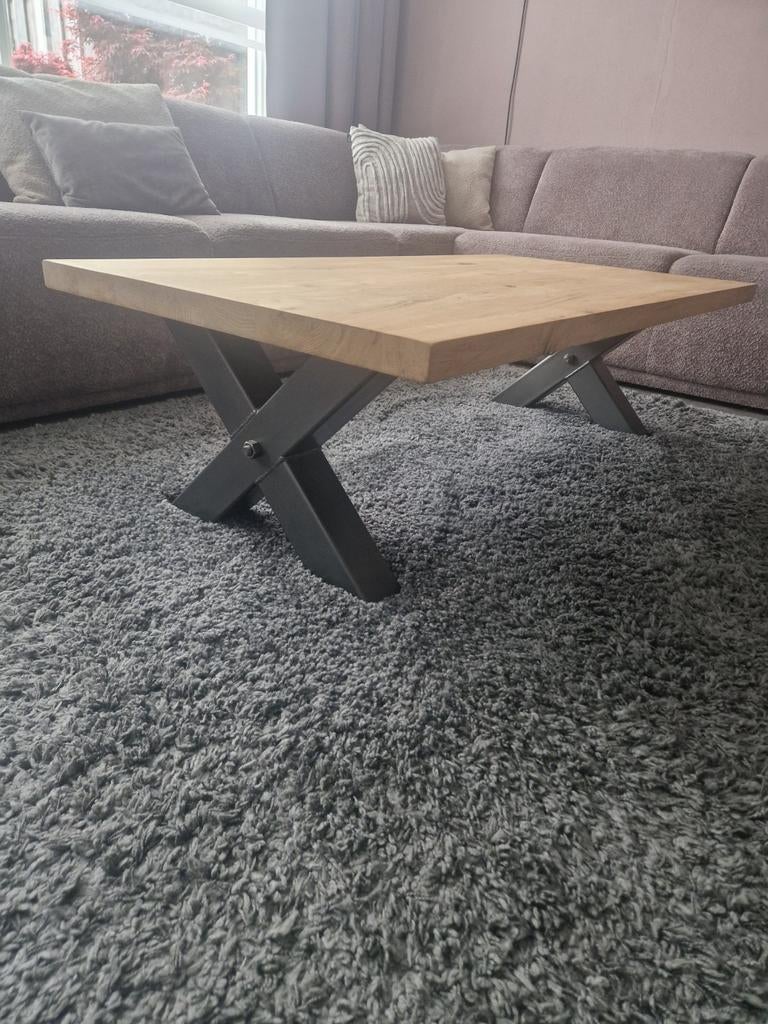 Eiken salontafel., Ophalen, Gebruikt, 100 tot 150 cm, Eikenhout